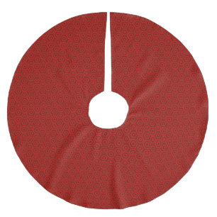 Kapade röda hexagoner julgransmatta borstad polyester