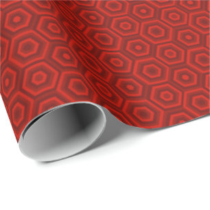Kapade röda hexagoner presentpapper