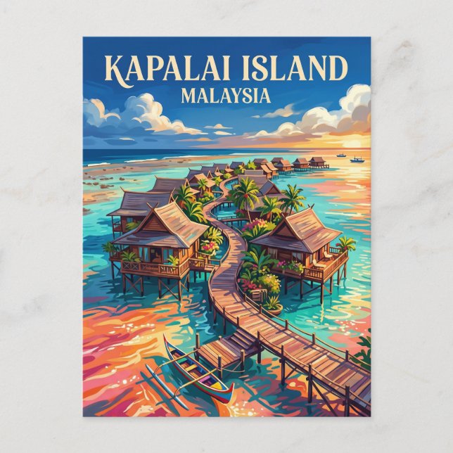 Kapalai Island Malaysia Vykort (Framsida)