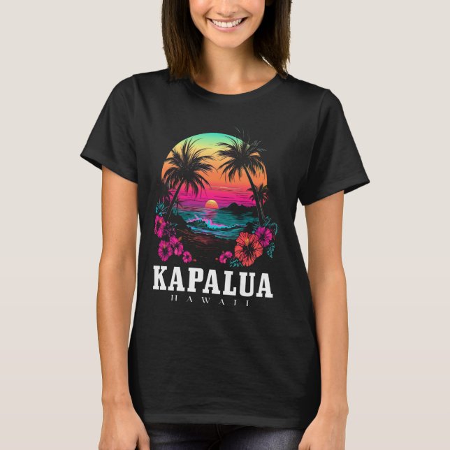 Kapalua Hawaii Hawaii Hibiscus Flowers Surfer So T Shirt (Framsida)