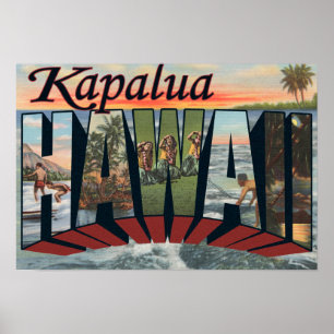 Kapalua Hawaii - stora brevplatser Poster