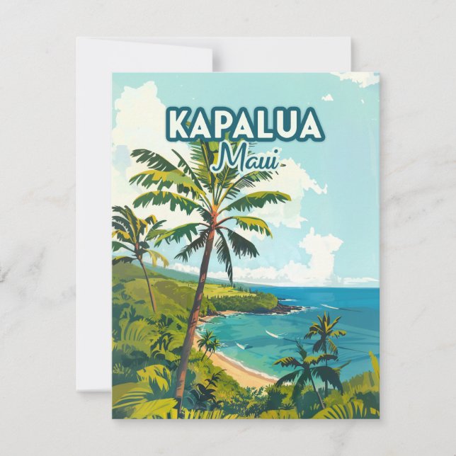 Kapalua Maui Hawaii Bay Beach Vacation Retro Card (Framsida)