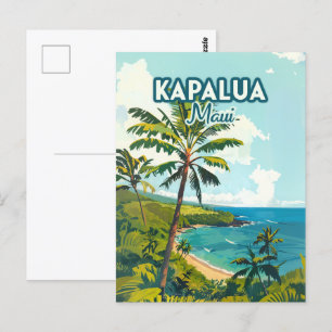 Kapalua Maui Hawaii Bay Beach Vacation Retro Vykort