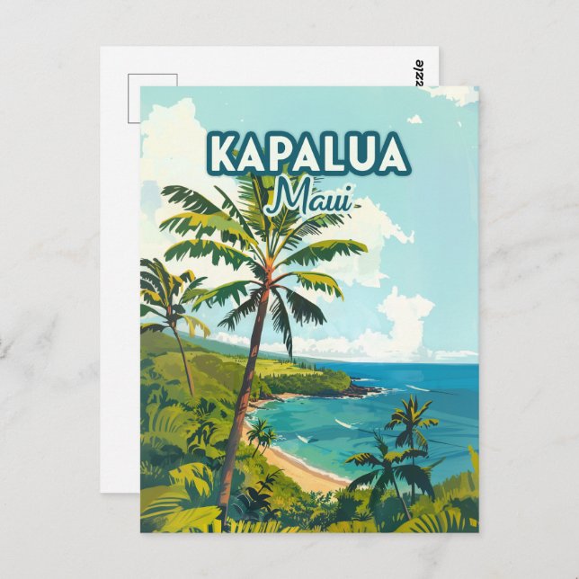 Kapalua Maui Hawaii Bay Beach Vacation Retro Vykort (Fram/baksida)