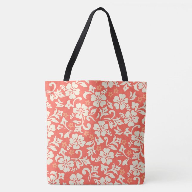 Kapalua Pareau Hawaiian Hibiscus Beach Bag Tygkasse (Framsida)