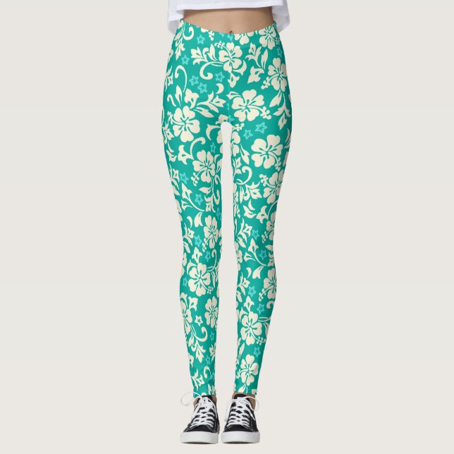 Kapalua Pareau Hawaiian Hibiscus Leggings (Framsida)