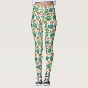 Kapande Doll Mönster Leggings