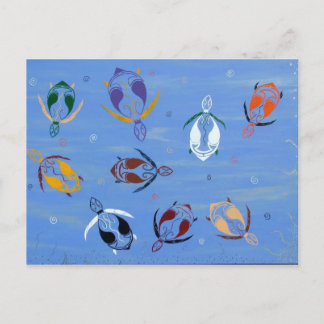 Kapande sköldpaddor vykort