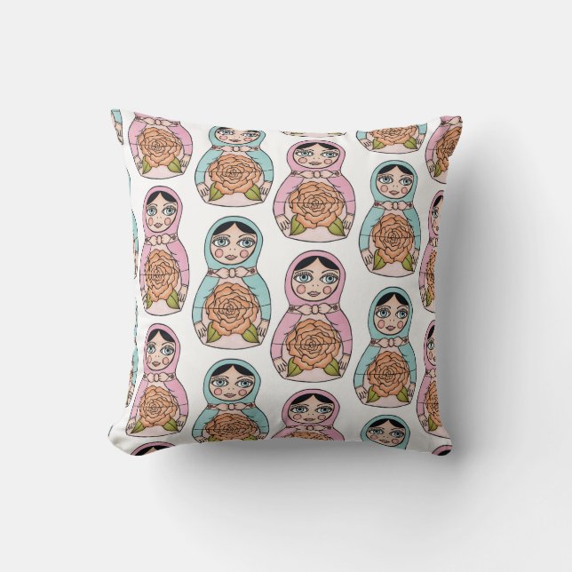 Kapande staplingsdoll matryoshka Pillow Cushion Kudde (Framsida)