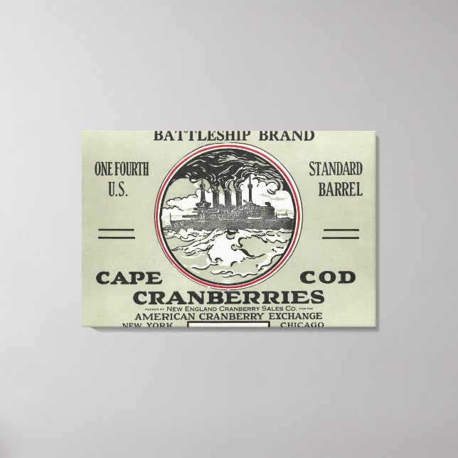 Kapcod Battleship Brand Cranberry Label Canvastryck (Framsida)