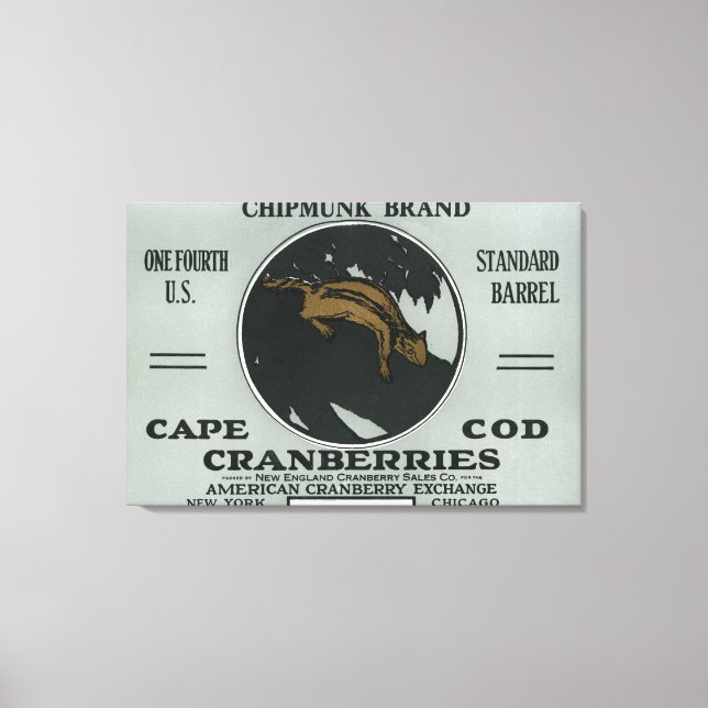 Kapcod Chipmunk Brand Cranberry-etikett Canvastryck (Framsida)