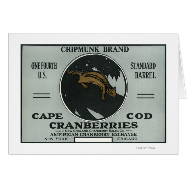 Kapcod Chipmunk Brand Cranberry-etikett Hälsningskort (Framsidan Horizontal)