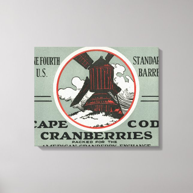 Kapcod Kvarn Brand Cranberry-etikett Canvastryck (Framsida)