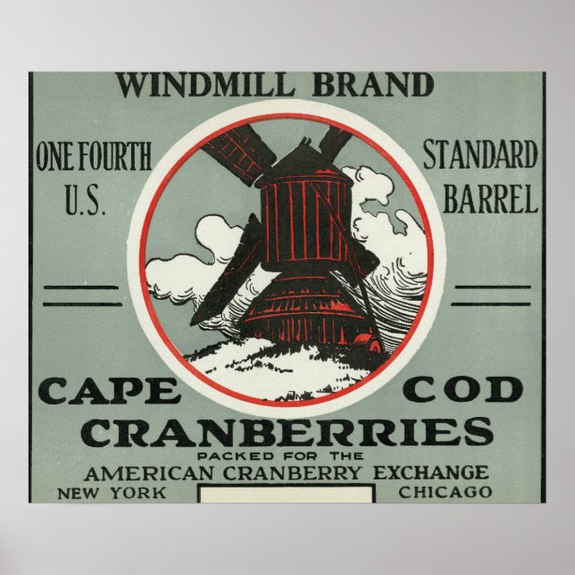 Kapcod Kvarn Brand Cranberry-etikett Poster (Framsidan)