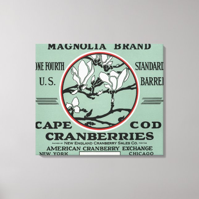 Kapcod Magnolia Brand Cranberry-etikett Canvastryck (Framsida)