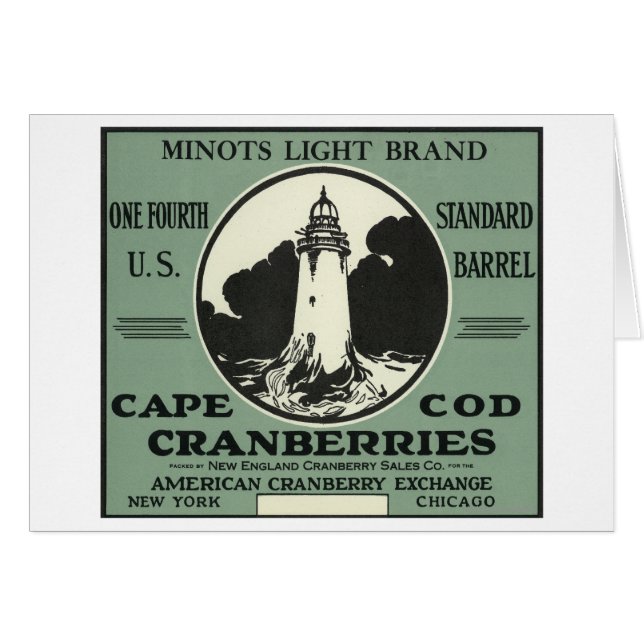 Kapcod Minots Light Brand Cranberry Label Hälsningskort (Framsidan Horizontal)