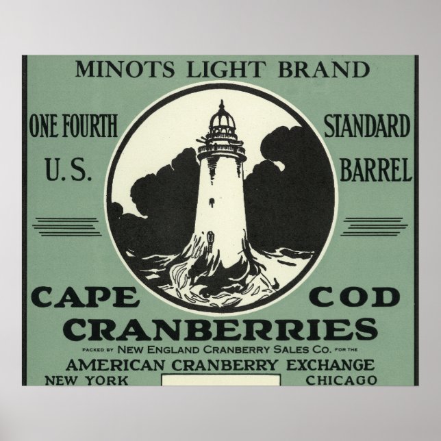 Kapcod Minots Light Brand Cranberry Label Poster (Framsidan)
