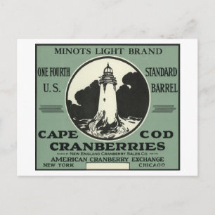 Kapcod Minots Light Brand Cranberry Label Vykort