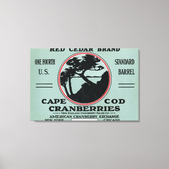Kapcod Red Cedar Brand Cranberry Label Canvastryck (Framsida)