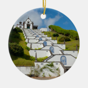 Kapell i Azores öar Julgransprydnad Keramik