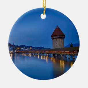 Kapell överbryggar i Lucerne Julgransprydnad Keramik