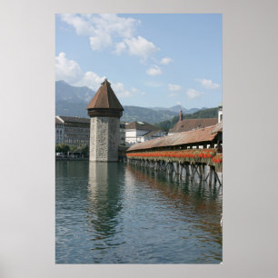 Kapell överbryggar, Lucerne, Schweitz Poster