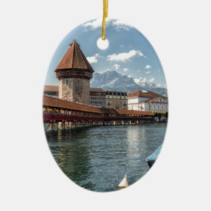 Kapell överbryggar Lucerne, switzerland Julgransprydnad Keramik