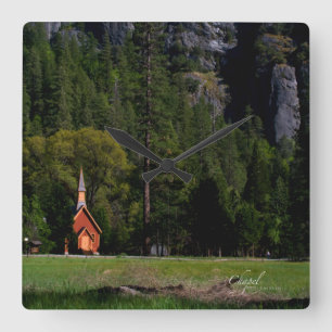 Kapell på Yosemite Fyrkantig Klocka