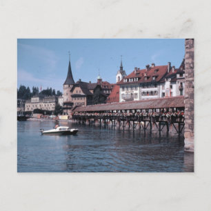 Kapellbrücke (Chapel Bridge), Lucerne Swtizerland Vykort
