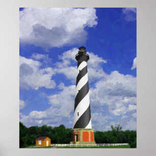 KapHatteras Lighthouse-målning Poster