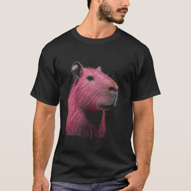 Kapibar Rosa T Shirt (Framsida)