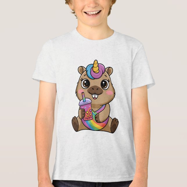 Kapibaradrömmare Flyter på luft och njuter av bubb T Shirt (Framsida)