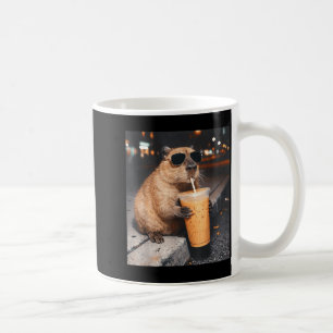 Kapibarer dricker iskaffe rolig djur meme kaffemugg