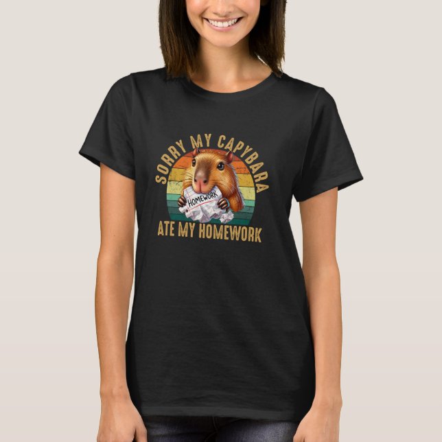 Kapibaror åt mina läxor, kapibaror t shirt (Framsida)