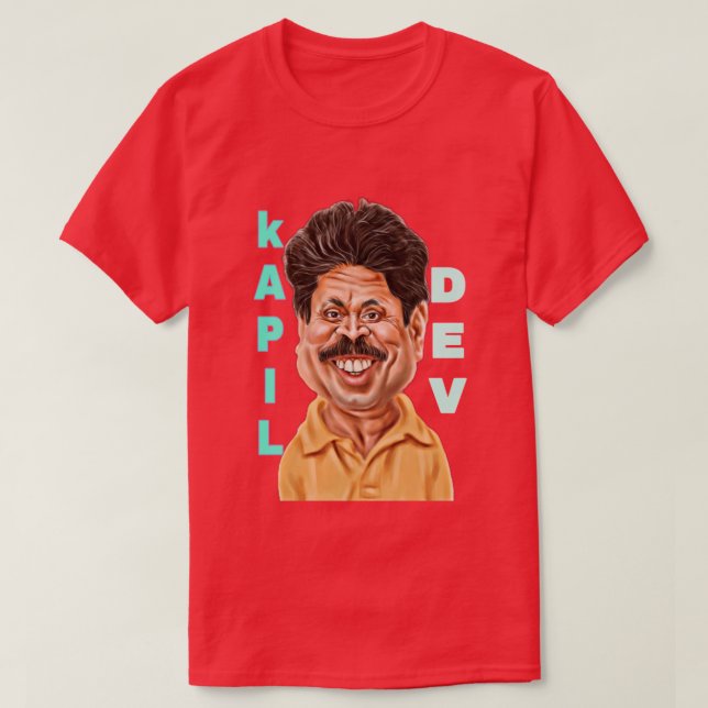 kapil dev berömd India cricketer T Shirt (Design framsida)
