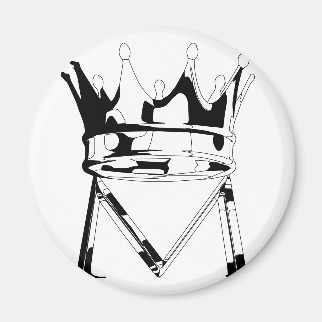 KAPITAL BREV M MED KRONA SVART OCH VITT MAGNET (Framsidan)