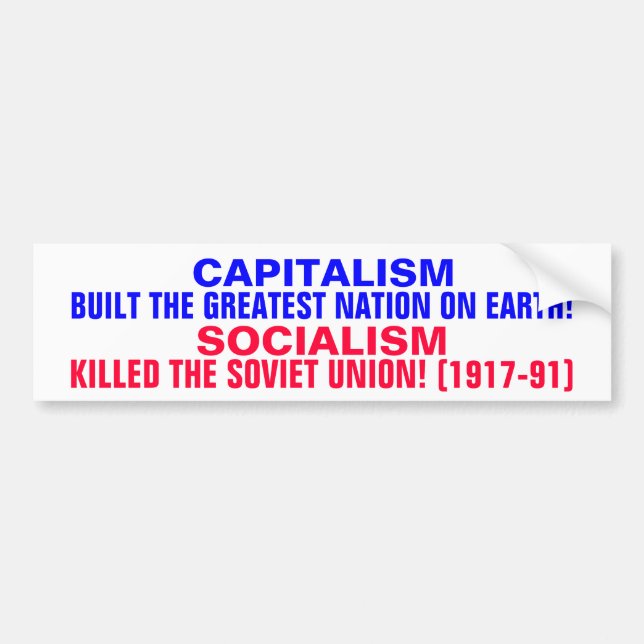 KAPITALISM BYGGDE USA!  SOCIALISMEN DÖDADE USSR! BILDEKAL (Framsidan)