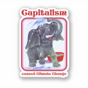 Kapitalism orsakade klimatförändringar klistermärken