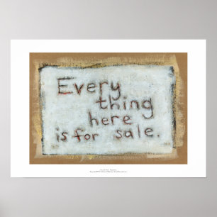 Kapitalism som målar obearbetad primär roligt mode poster