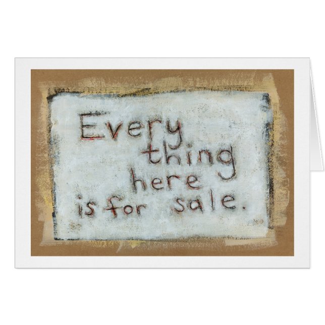 Kapitalism som målar rå primitveroligtmodern konst hälsningskort (Framsidan Horizontal)