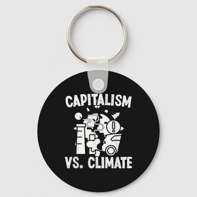 Kapitalism Vs Climate Environmental Protection Acc Nyckelring (Framsida)