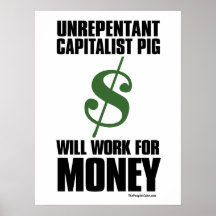 Kapitalist Gris - dollartecken: Poster i protest