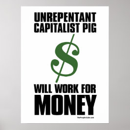 Kapitalist Gris - dollartecken: Poster i protest
