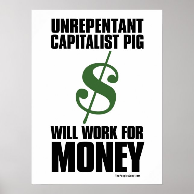 Kapitalist Gris - dollartecken: Poster i protest (Framsidan)