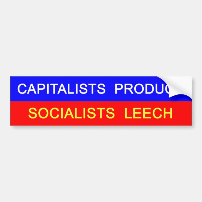 Kapitalister vs socialister bildekal (Framsidan)