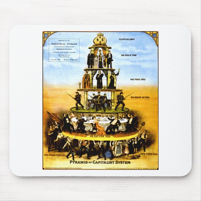 Kapitalistsystemets pyramid (antikapitalism) musmatta (Framsidan)