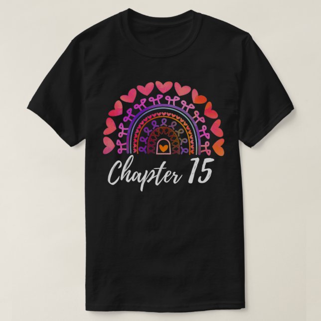Kapitel 15 Regnbåge för kvinnor 15:e födelsedag T Shirt (Design framsida)