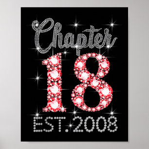 Kapitel 18 Est 2008 Glad 18-årsdag Flicka Män W Poster