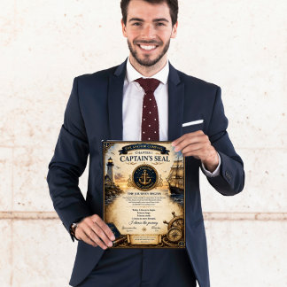 Kapitel 1 Ankare Kompass Kapten Sigill Certifikat Poster