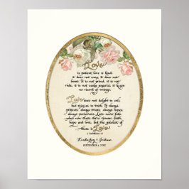 Kapitel 1, Corinthians 13 Calligraphy, Kärlek Poster